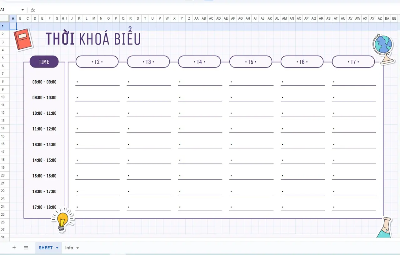 Google Sheets | Thời khoá biểu (v1.0)