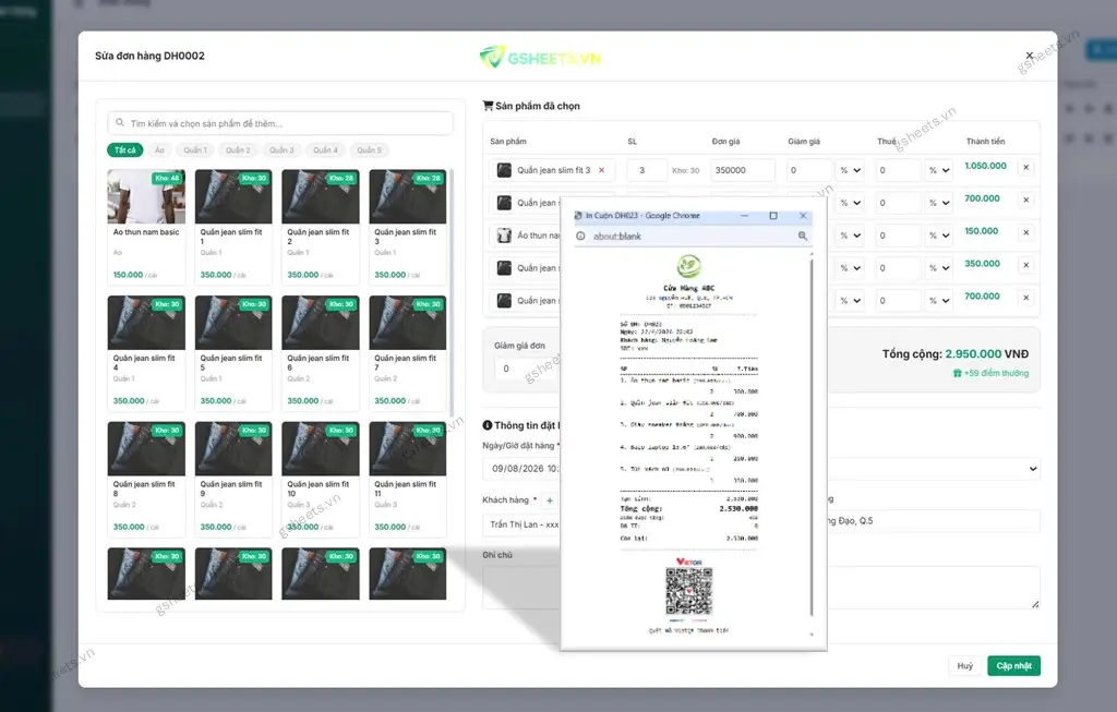 Webapp | Quản Lý Bán Hàng (v1.1)